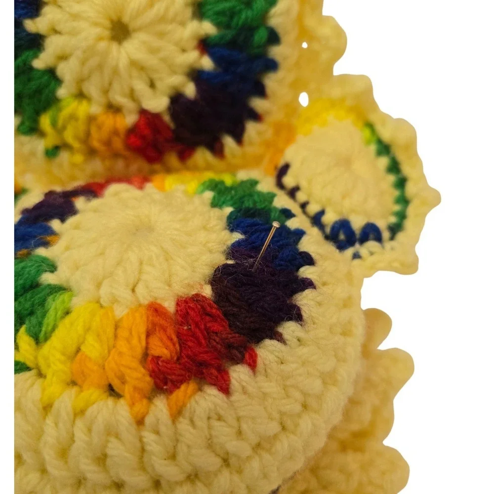 Vintage Mid Century Hand Crocheted Armchair Pincushion 6.5
